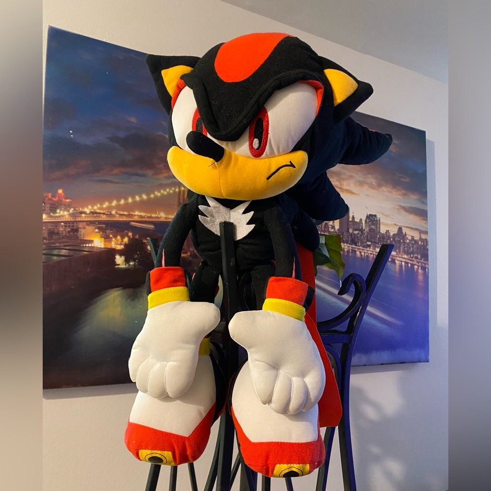 Shadow the Hedgehog Plush Toy 20in Big Shadow SONIC the Hedgehog Video game bags